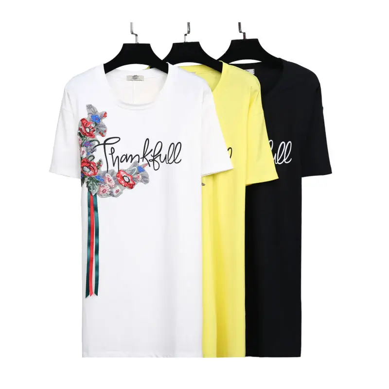 Женское платье с цветочной аппликацией MINSUND Повседневное платье-тройка коротким