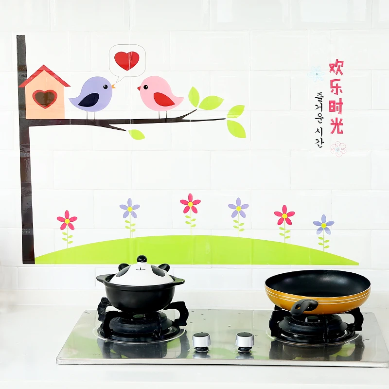Кухонные наклейки водонепроницаемые настенные Стикеры домашние самоклеящиеся