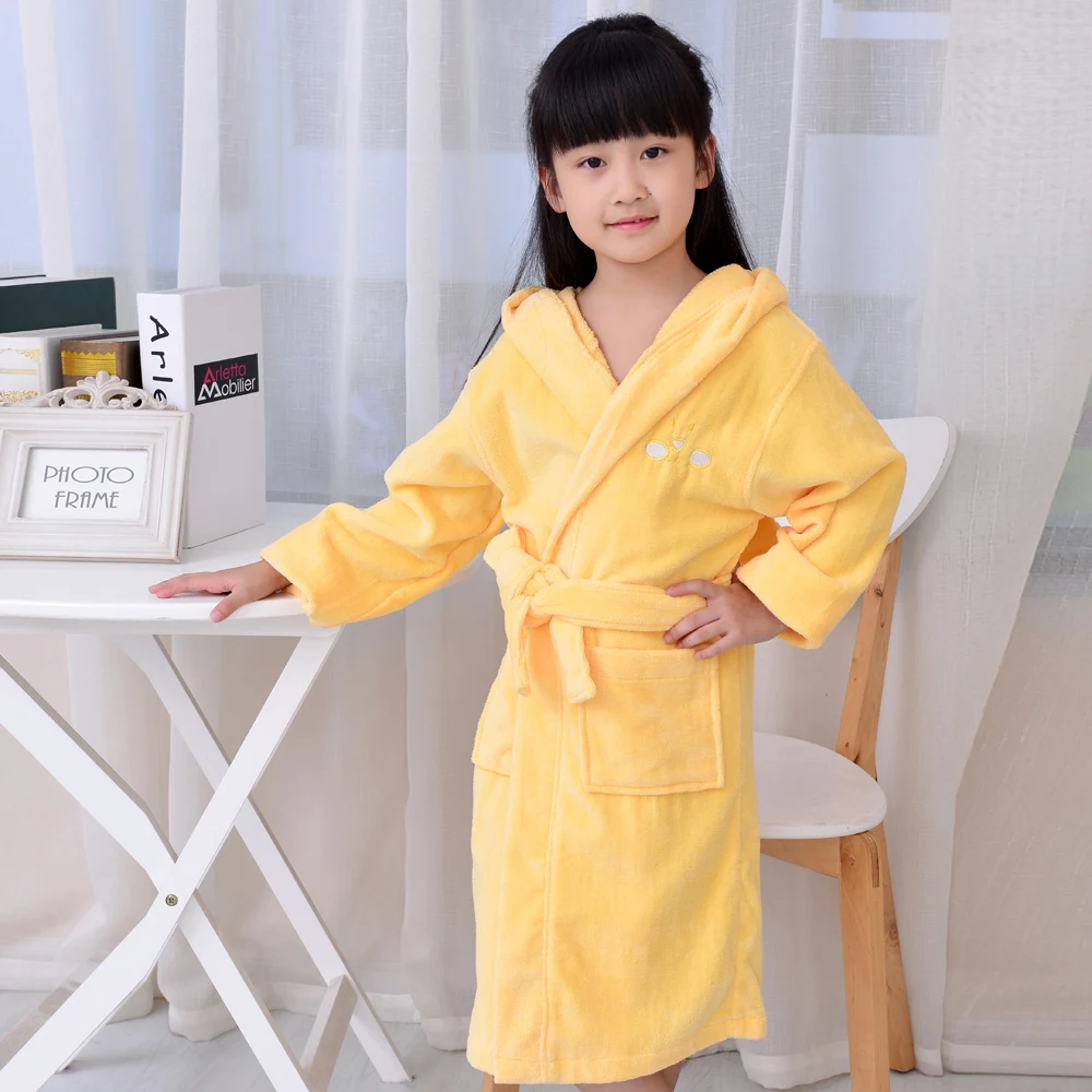 

Yellow Color lovely Cute Cotton Robe warm terry robe