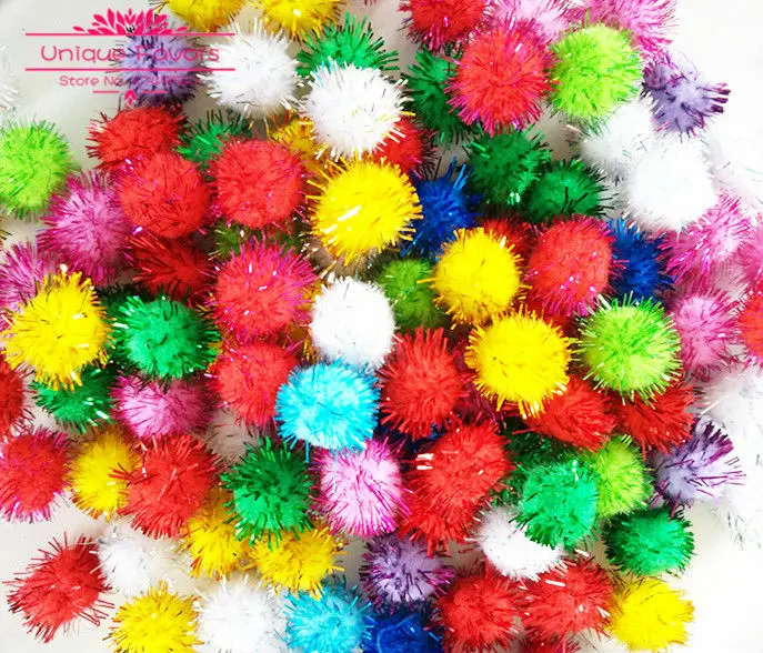 100 шт. разноцветные блестящие шарики Помпоны 10 15 мм|ball ornament|decorative decorativedoll doll |