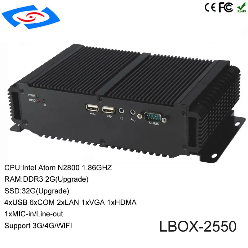 Высокая термостойкость Встроенный промышленный компьютер IPC N2800 CPU с низкой