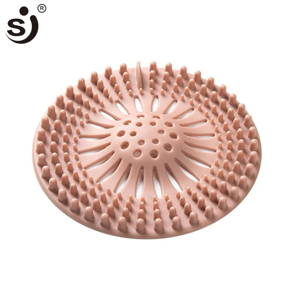 SJ SJ Silicone Sink Strainer Collect Drain Sewer Hair Filter Bath Stopper Floor Kitchen Accesories Gadgets Colanders Strainers