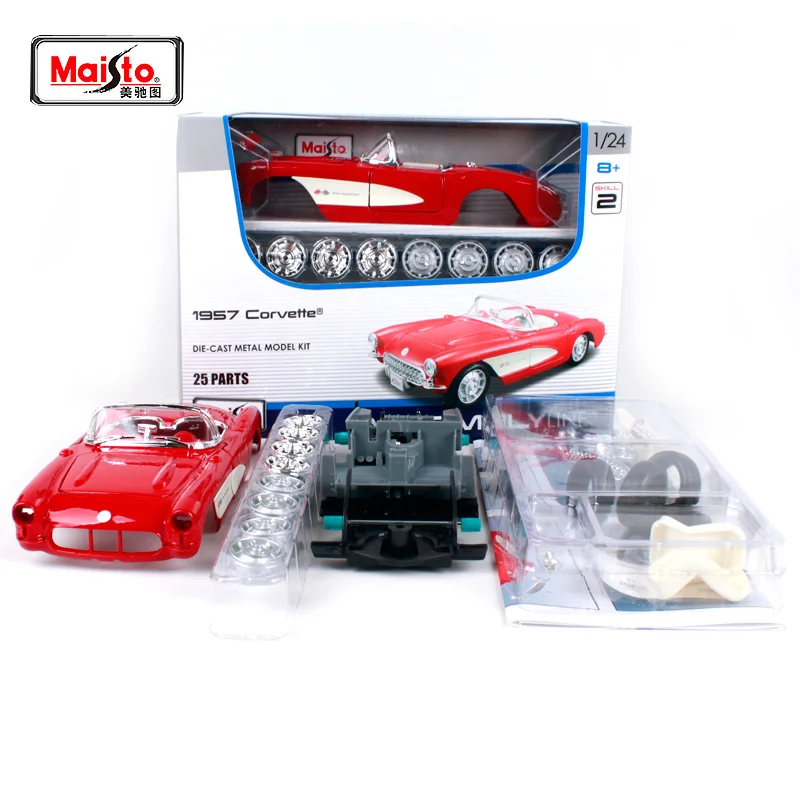 

Старый автомобиль Maisto 1:24 1957 Chevrolet Corvette в сборе «сделай сам», литая модель автомобиля, игрушечная новая в коробке, бесплатная доставка 39275