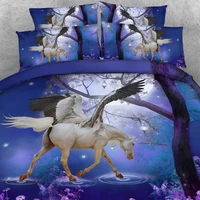brand goldeny 3 parts per set beautiful white unicorn bed sheet 3d kids bedding set children bed sheet set girls bed sheet set