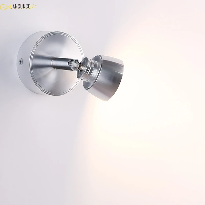 Led Wall Lamp Simple Creative Lights Rotatable Wandlamp For Hotel Bedroom Living Room Bedside Reading Sconce Light Fixtures | Освещение