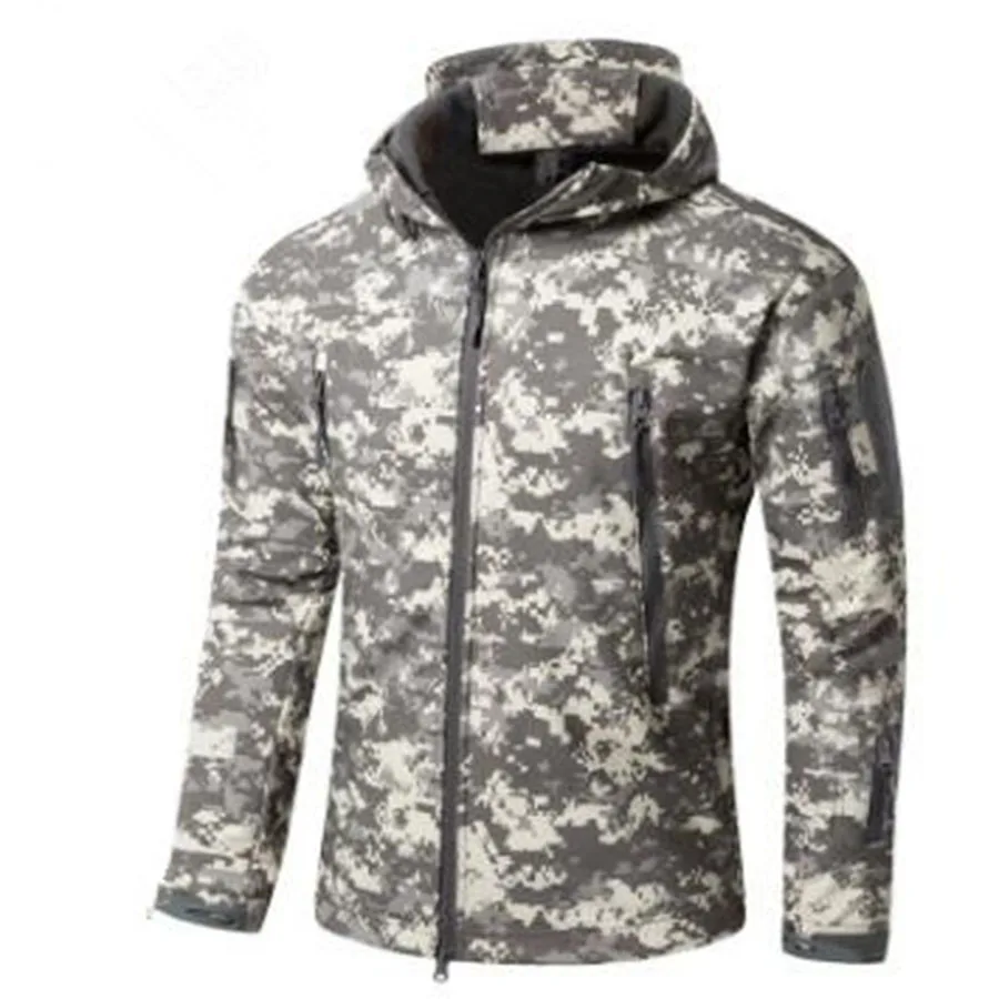 ACU XS-5XL, большой размер, Мужская тактическая мягкая оболочка, Акула, кожа, куртка, на открытом воздухе, для кемпинга, охоты, тренировочная, водонепроницаемая, ветрозащитная, пальто, армейские Топы - Цвет: ACU