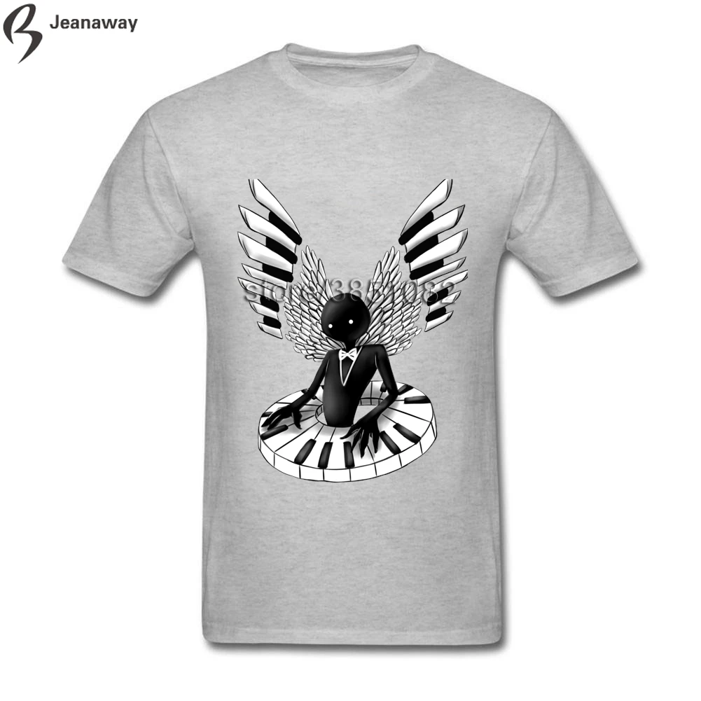 Fashion Design Deemo Wings of Piano Men T-shirt Short Sleeve Full Cotton CrewNeck T shirts Hip Hop Tshirt | Мужская одежда