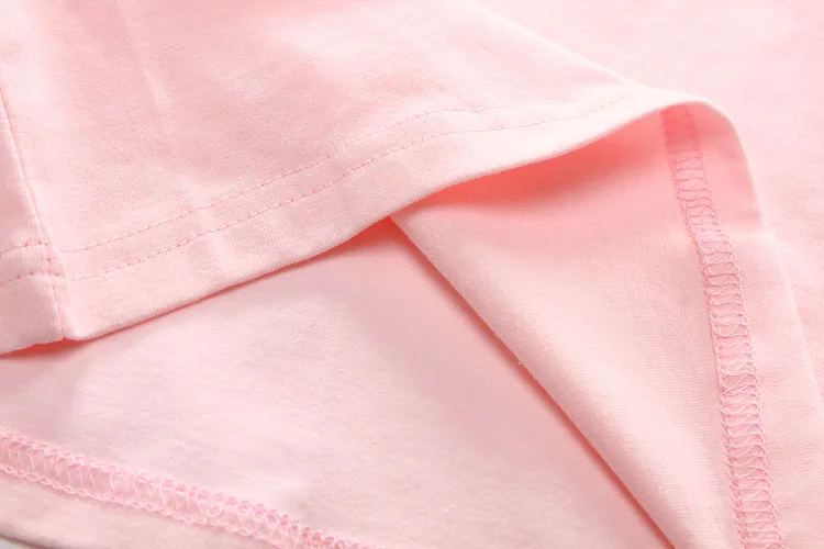 100% хлопок повседневные футболки для маленьких девочек розовая футболка с