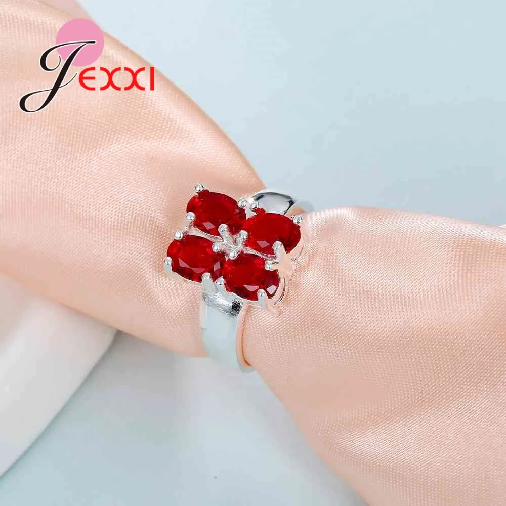 Женское кольцо из серебра 925 пробы с фианитом|finger ring|red crystalring finger |