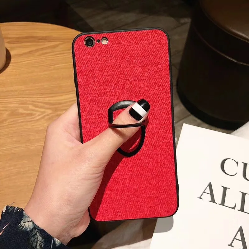 Противоскользящий тканевый чехол для телефона + держатель кольца на палец iPhone x xs