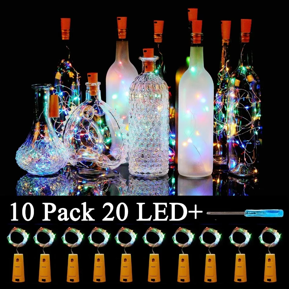 20LED батарея мощность пробковая Форма LED Ночная Фея медная проволока струнные огни