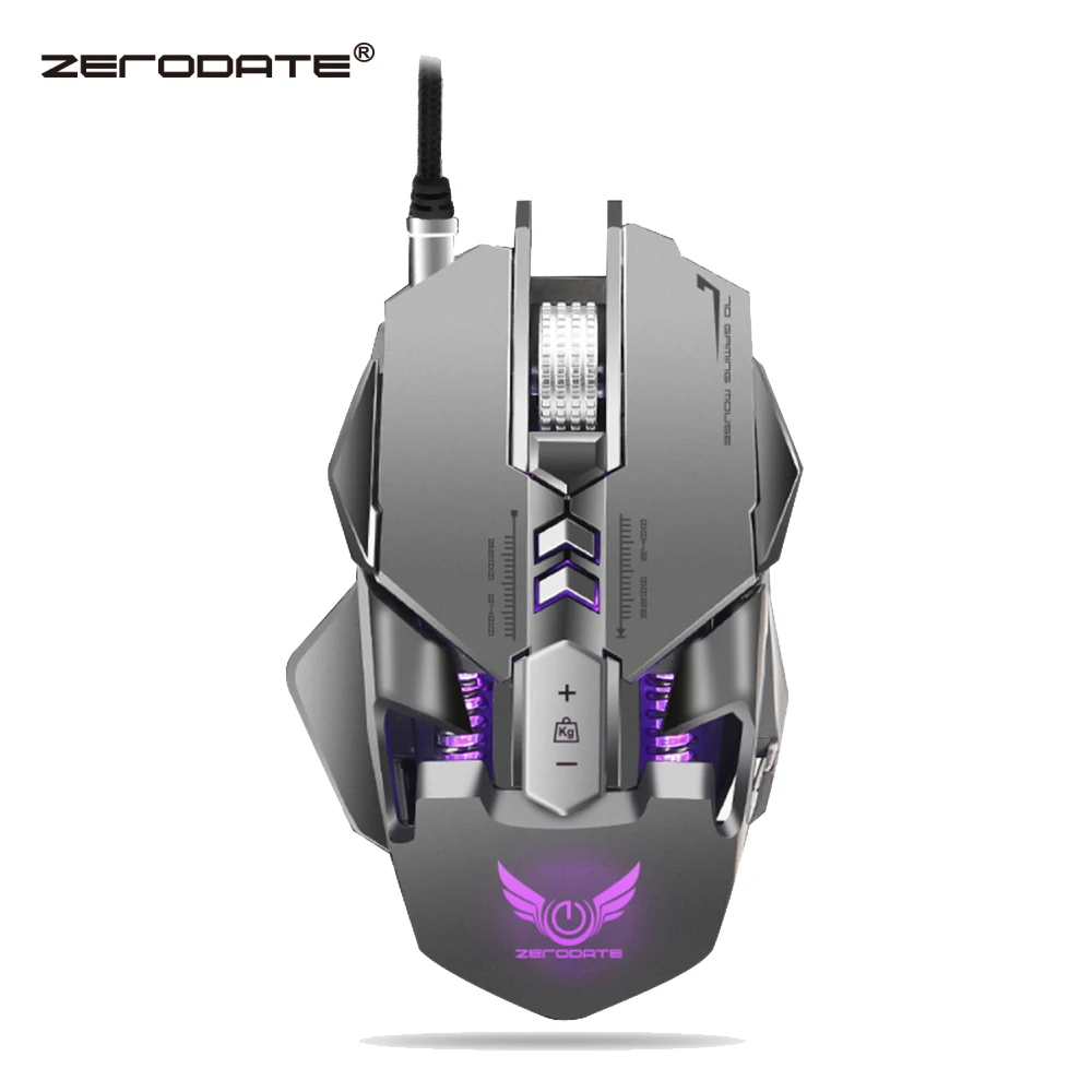 ZERODATE 3200 dpi USB Проводная конкурентоспособная игровая мышь 7 программируемых кнопок механическое Программирование макросъемки Игровые мыши