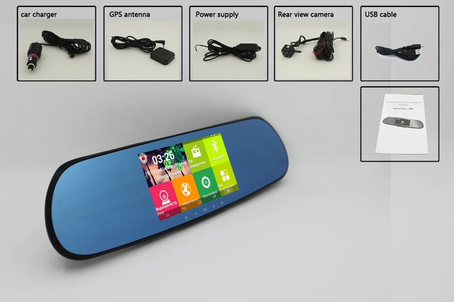 Новый 5 дюймов Android Зеркало заднего вида автомобиля GPS навигации Full HD 1080 P