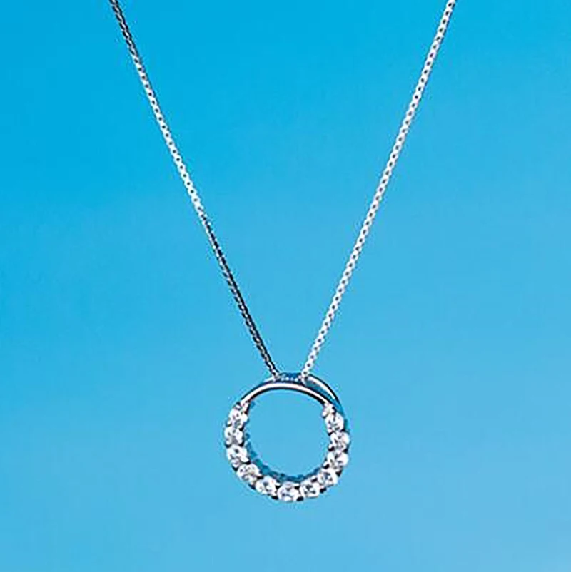 Горячая мода Корейская серебряная 925 ожерелье с подвеской из циркона для женщин, подарок на День рождения.