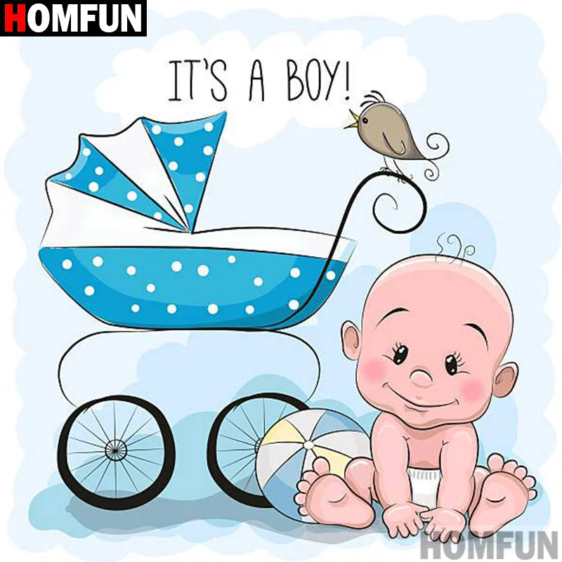 Алмазная 5D картина Homfun мультяшный мальчик полноразмерная/круглая вышивка