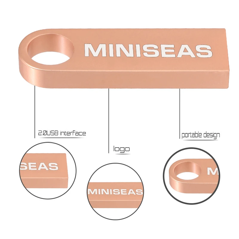 Usb флеш накопитель Miniseas водонепроницаемый металлический 32 Гб 64 ГБ карта памяти usb