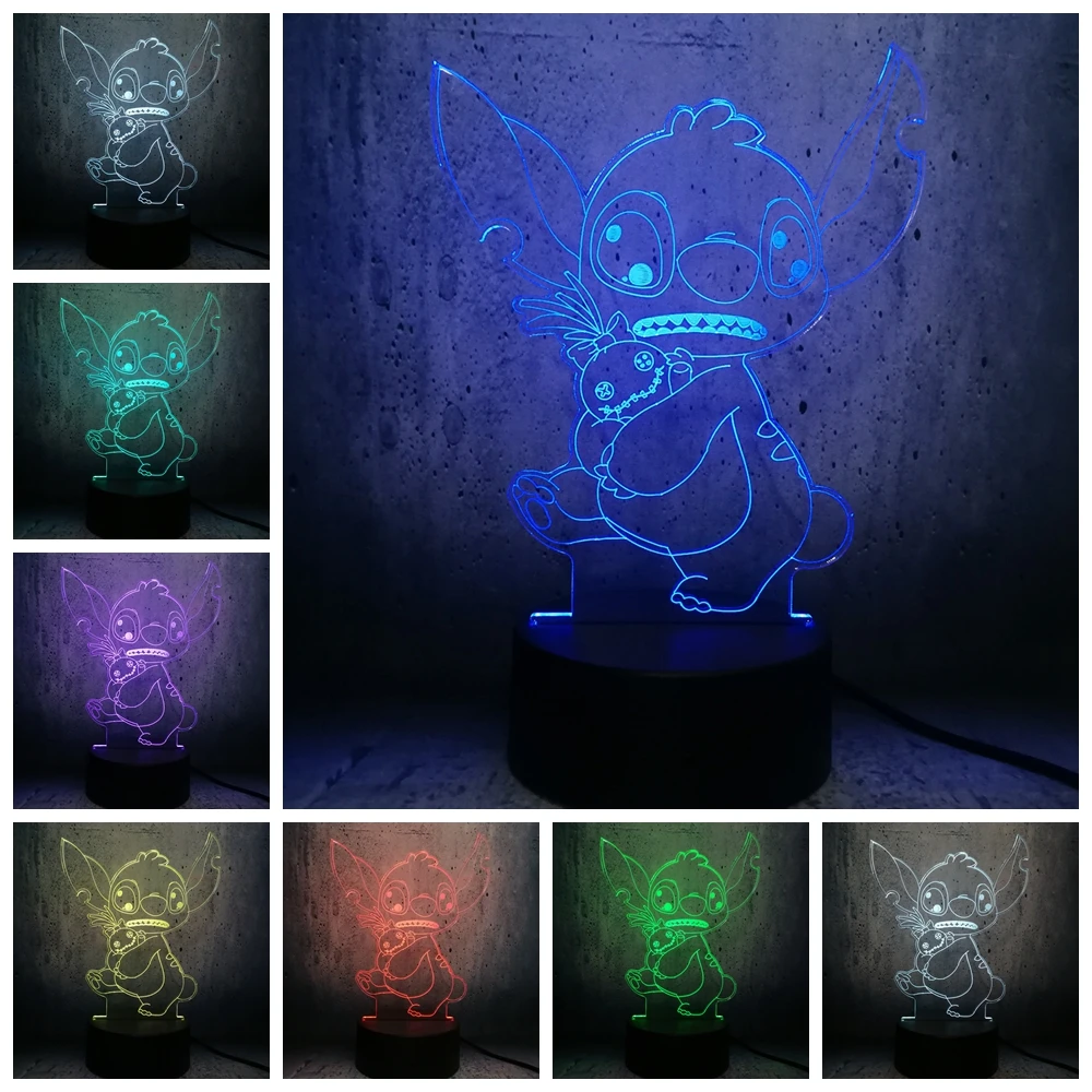 Светодиодный ночник GRIMACE Stitch лавагуд для домашних животных пришельцев собак