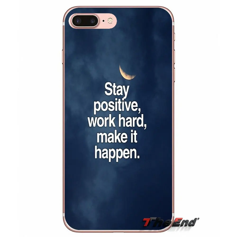 Прозрачный чехол из ТПУ для Sony Xperia Z Z1 Z2 Z3 Z5 compact M2 M4 M5 E3 T3 XA Aqua LG G4 G5 G3 G2 Mini Stay Positive Life