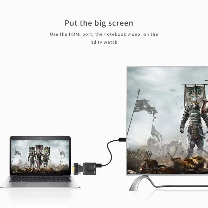 Robotsky VGA к HDMI адаптер папа к женскому 1080P AV видео конвертер кабель для ноутбука DVD ТВ проектор