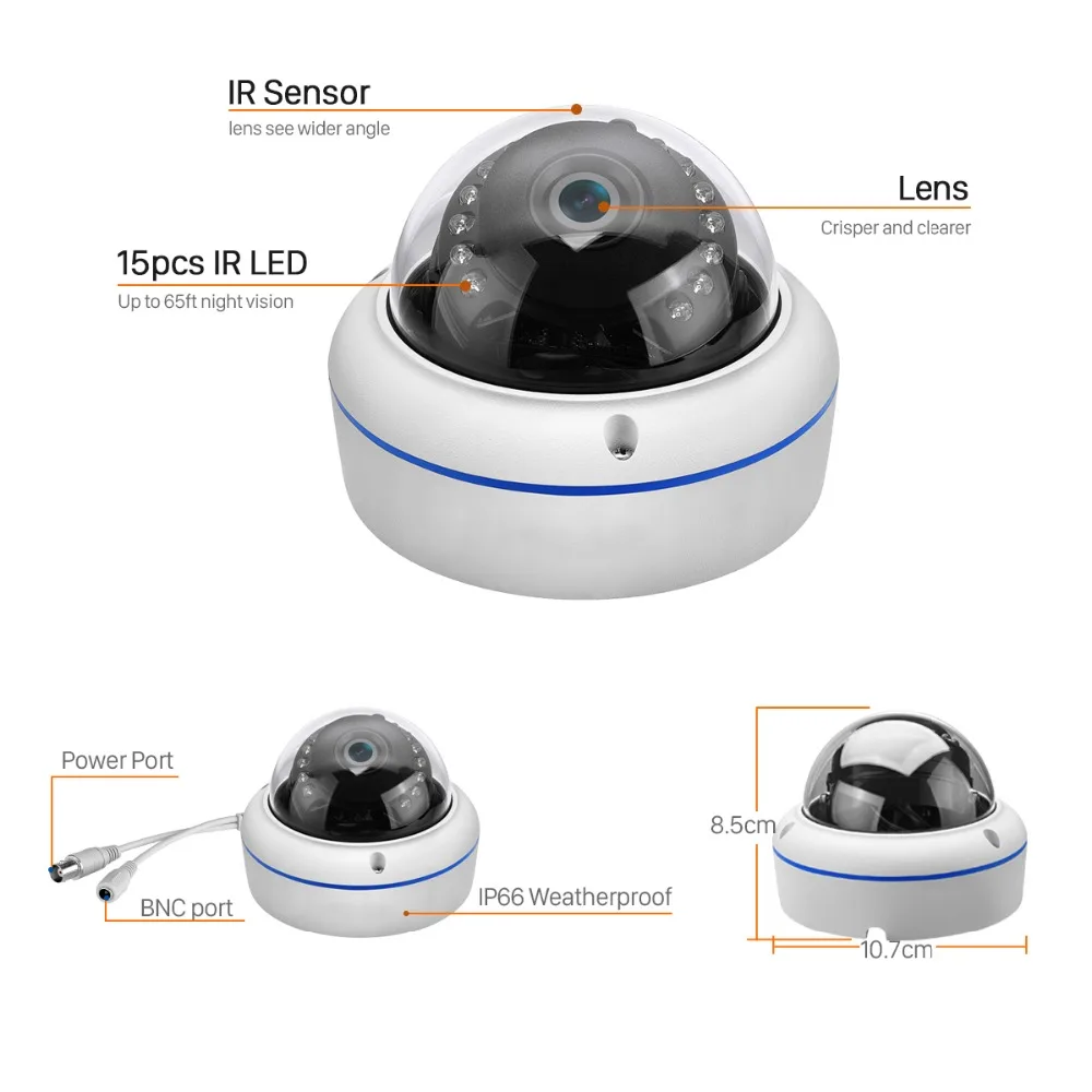 Антивандальная AHD камера 1 МП 3 2 Высокое разрешение 15 шт. светодиодный к