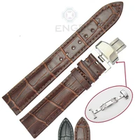 genuine leather soft watch band strap 18 19 20 21 22 24mm lady men black brown watchbands belt deployment clasp