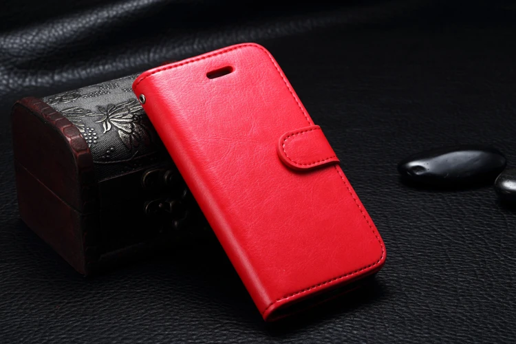 Чехол с откидной крышкой для iphone X Xs max Xr 8, 7, 6, 6 S, Plus, 5, 5S SE Роскошный чехол-портмоне в ретро-стиле чехол кожаный Силиконовый ТПУ Корпус сумка чистый Чехол-держатель с Etui - Цвет: Красный