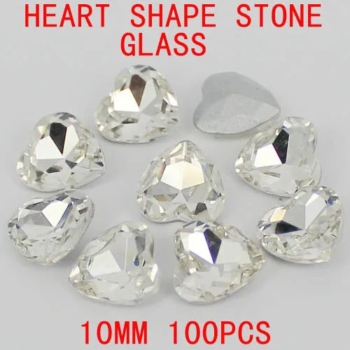 6 мм-27 мм Хрустальные стеклянные камни в форме сердца персикового цвета со