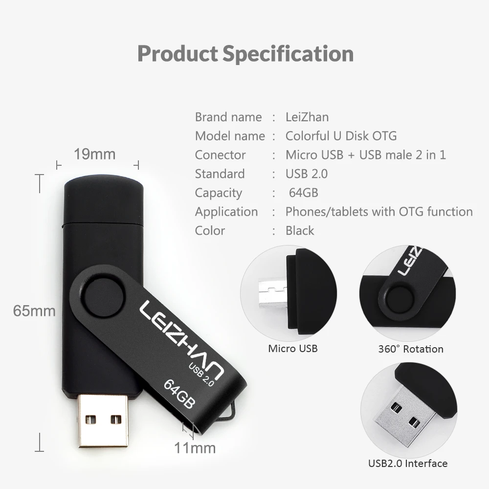 Флэш накопитель LEIZHAN Micro USB 128 ГБ для телефона Android флэш 64 фото карта 32 16 8 4 Гб USB|USB