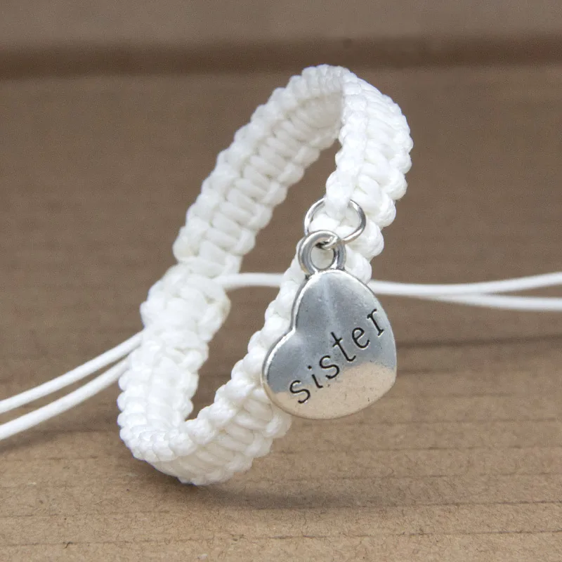 Милые изящные черные белые красные браслеты с подвесками для брата сестры