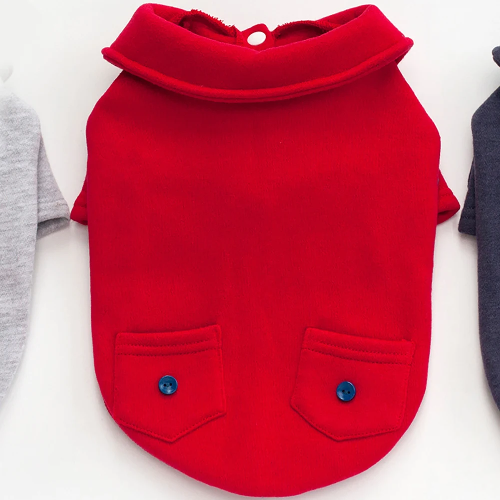 Lovely Dog Pet Puppy Clothes Turn Down Collar Button Coat Jacket Shirt Apparel hot | Дом и сад