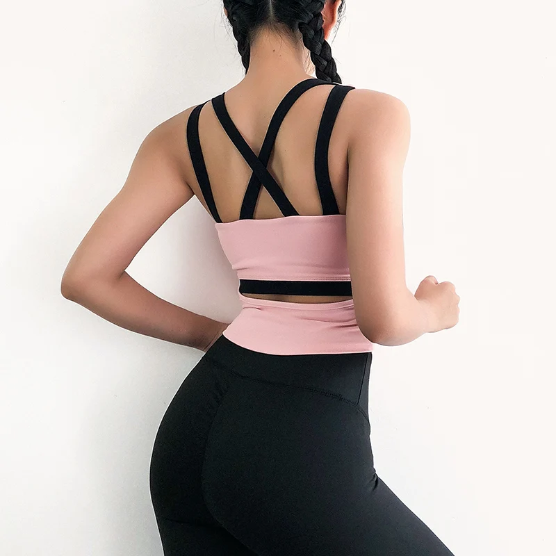 Oyoo укороченные тёмно-синие топы с подкладкой для тренажерного зала йоги