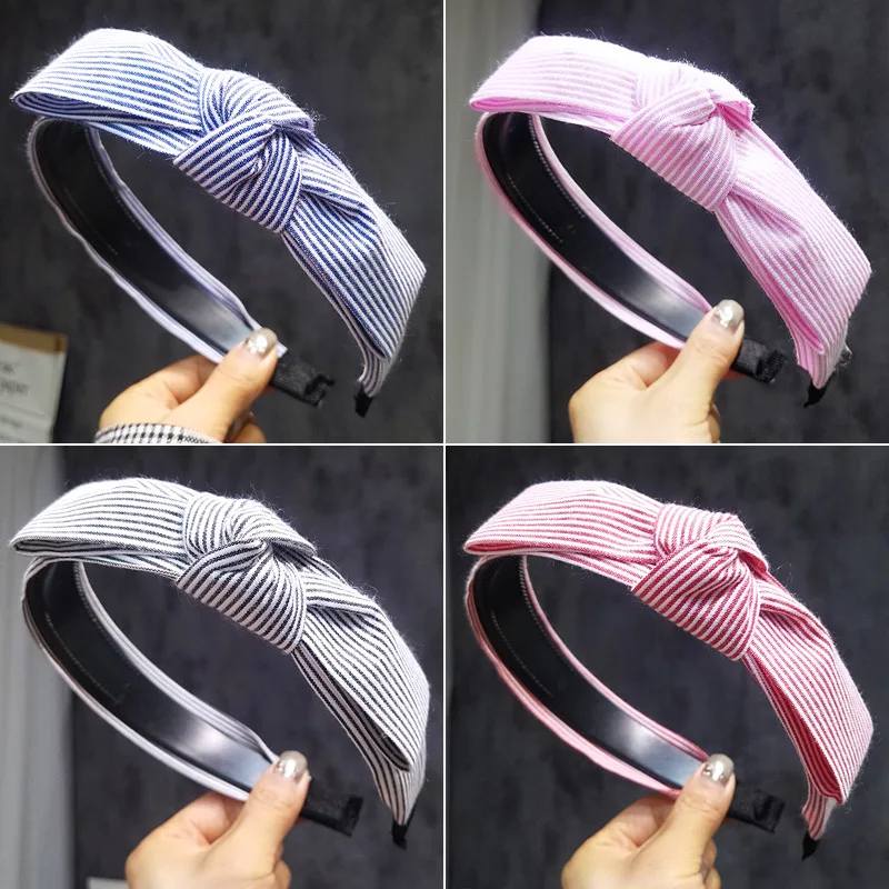 Headband Women Girls Pink Black Hairband Imitation Stripe Hair Accessories Princess Hoop | Украшения и аксессуары