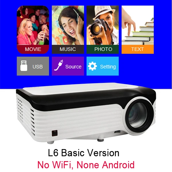 Everycom L6 1080p Full HD проектор 1920*1080 мини портативный светодиодный видеопроектор wifi Smart Android, мультимедийный проектор для Iphone - Цвет: L6 Basic Version