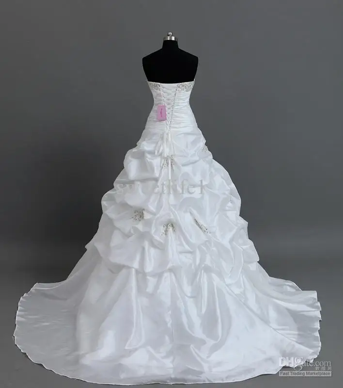 Wholesale - Actual Image In Stock 2012 Hot Strapless Sequins Beaded Pleated Taffeta Bridal Gown Wedding Dresses | Свадьбы и