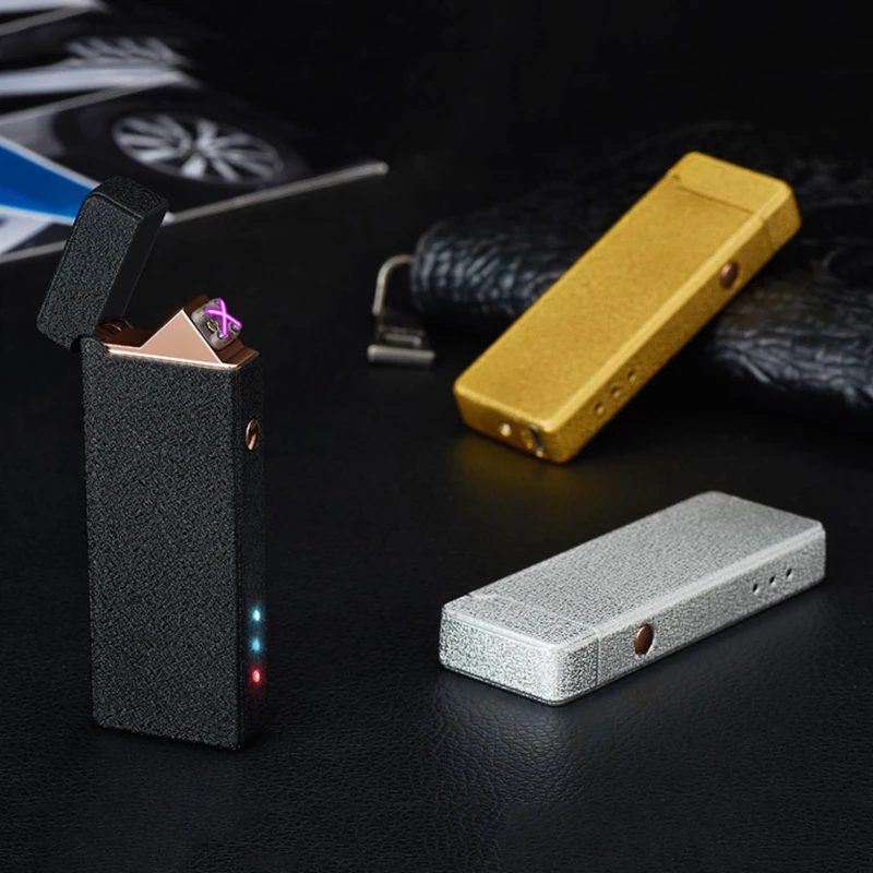 Перезаряжаемая зажигалка Usb двойная поперечная дуга электронная сигарета Зажигалка Ветрозащитная беспламенная электрическая плазменная зажигалка