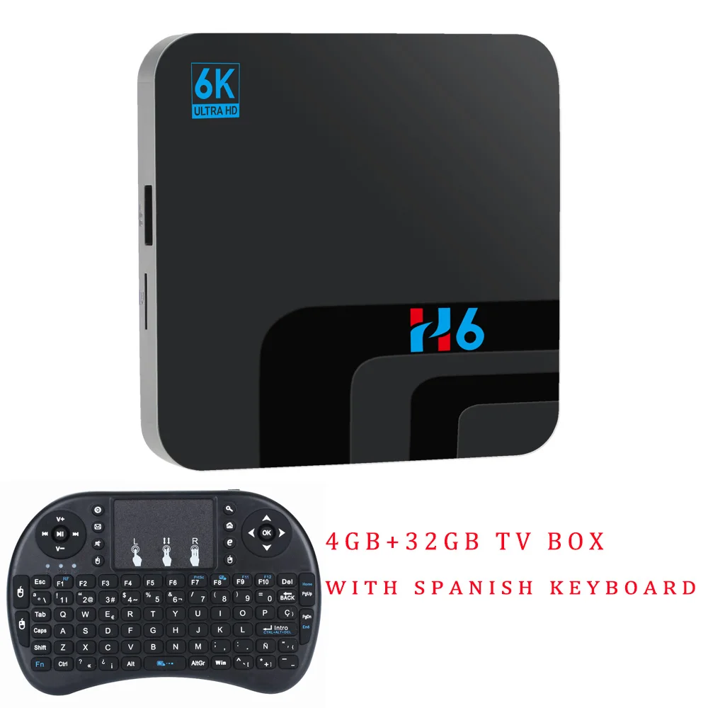 Add Spanish keyboard Topsion Android 9,0 Smart tv BOX 4G DDR3 32G EMMC rom телеприставка 6K 3D H.265 Wifi медиаплеер ТВ приемник - Цвет: Add Spanish keyboard