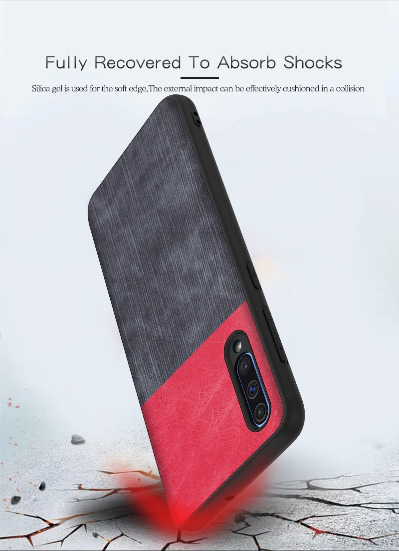 Для samsung Galaxy A50 A30 A10 чехол Роскошный мягкий ТПУ Край + твердая ткань текстура