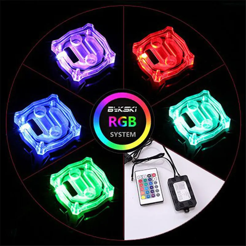 Микро канальный компьютерный процессор Bykski jet Медный + черный самолет RGB