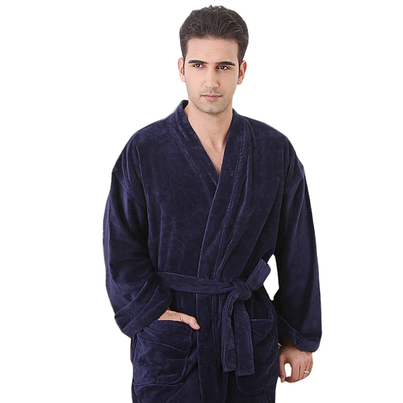 Мужской банный халат без воротника размер XXXL|bathrobe men|men bathrobebig mens bathrobes |