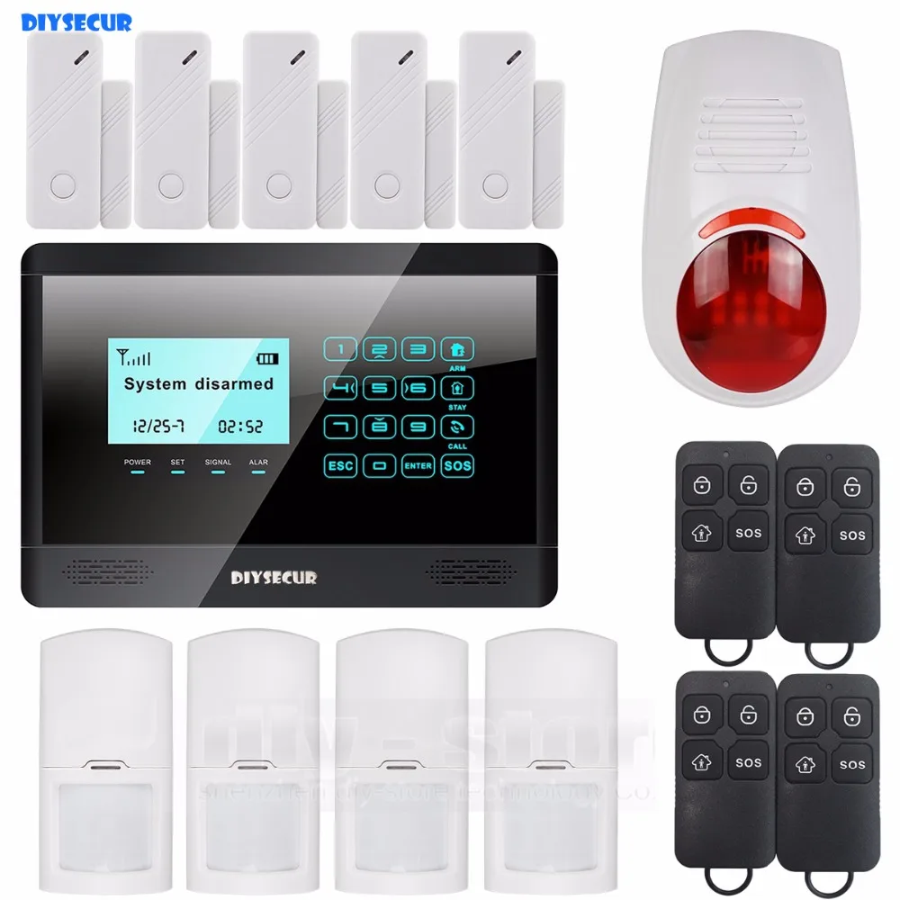 Diysecur Беспроводной и проводной GSM сигнализация дома Системы сенсорный Панель
