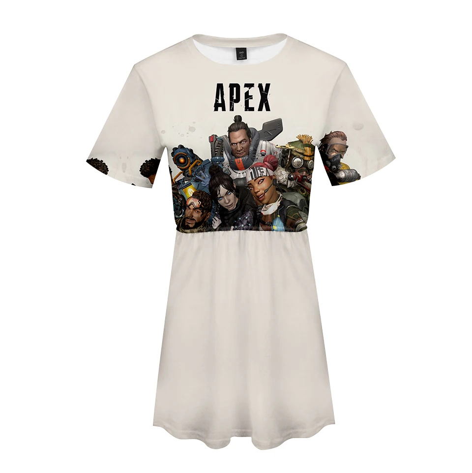 Женское платье с 3D принтом APEX LEGENDS красивое повседневное коротким рукавом и