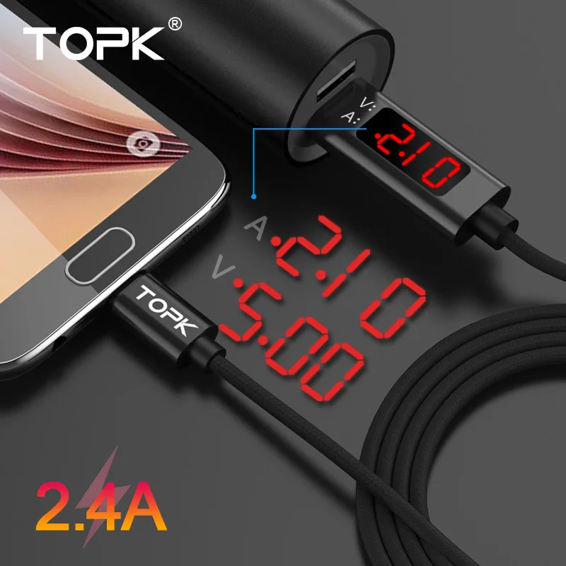 TOPK 1 м 3 А Быстрая зарядка USB кабель 3,0 USB микро кабель Быстрая зарядка телефонный кабель для samsung huawei Xiaomi