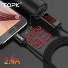 TOPK 1M 3A USB кабель для быстрой зарядки 3,0 USB Micro кабель для быстрой зарядки телефона для Samsung Huawei Xiaomi