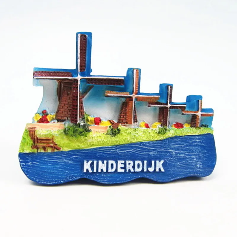 Голландские мельницы Kinderdijk-Elshout 3D мельница магниты на холодильник голландские