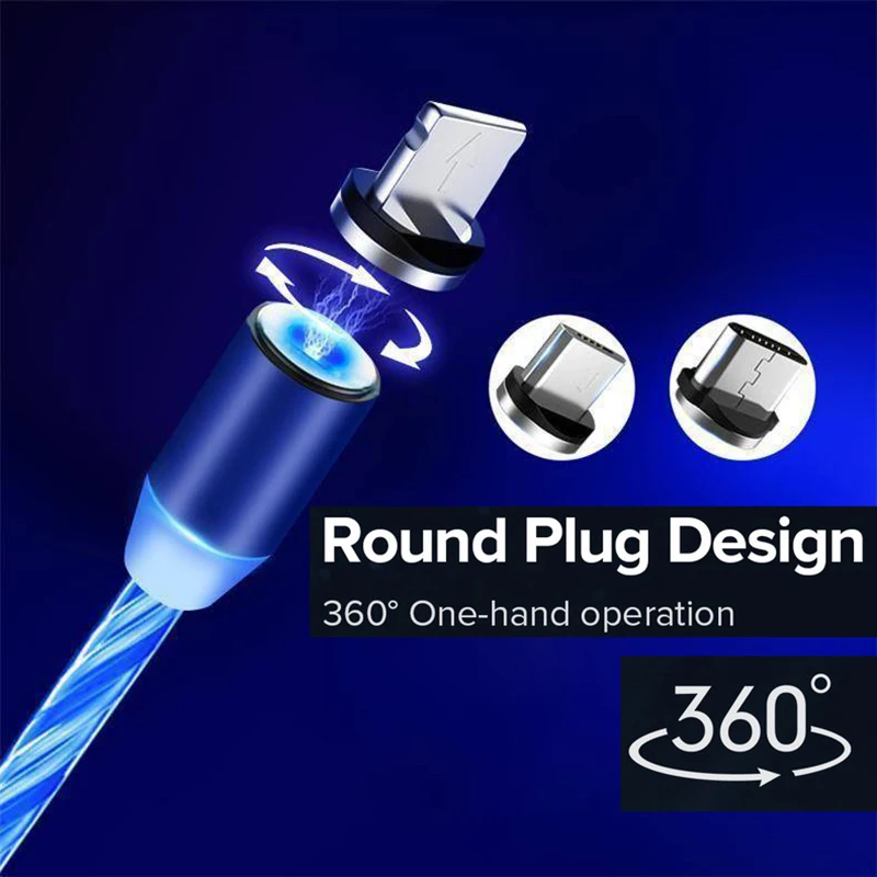 Магнитный usb-кабель для iPhone XR X 7 8 Micro type C 1 м быстрое зарядное устройство зарядный