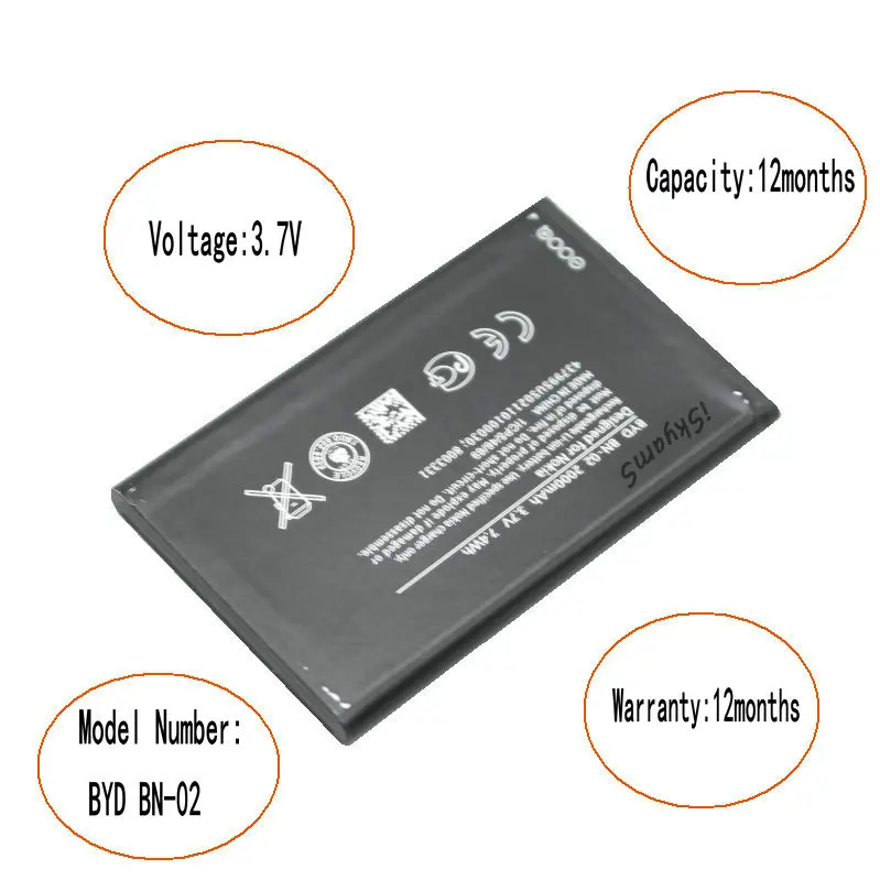 ISkyamS 1 х 2000 мАч литий-ионная Расширенная bn02 Батарея для Nokia XL / 4G RM-1061 RM-1030 RM-1042 RM 1061 BYD