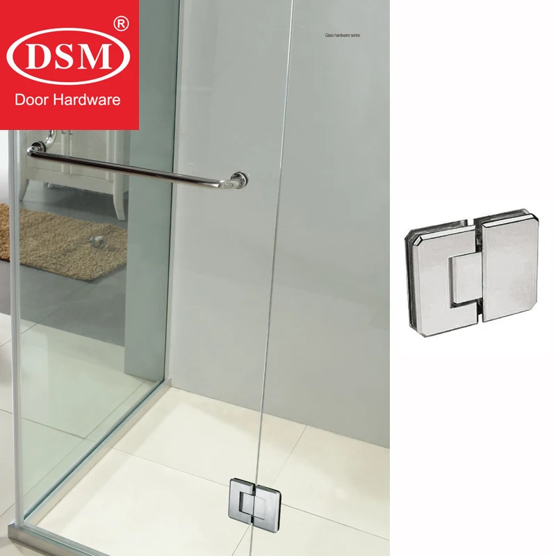 

180 Degree Shower Door Hinge Copper Spring Clamp Glass to Glass Fitting DC-3045