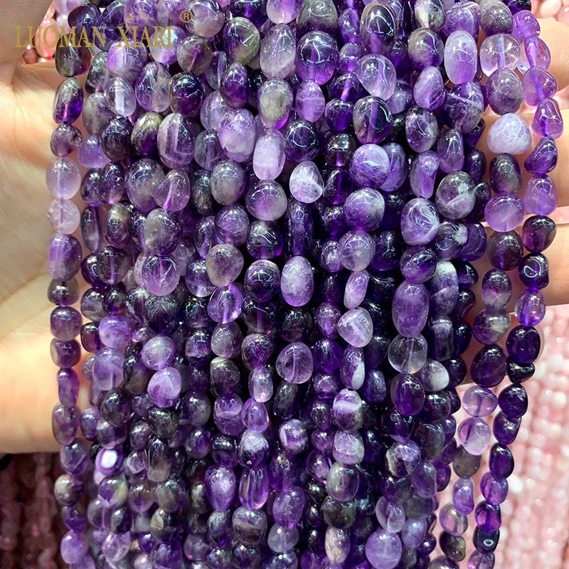 amethyst AAA естественный неправильной формы 5-8 мм каменные бусины розовый кварц аметисты Агаты для самостоятельного изготовления ювелирных изделий браслет ожерелье - Цвет: amethyst