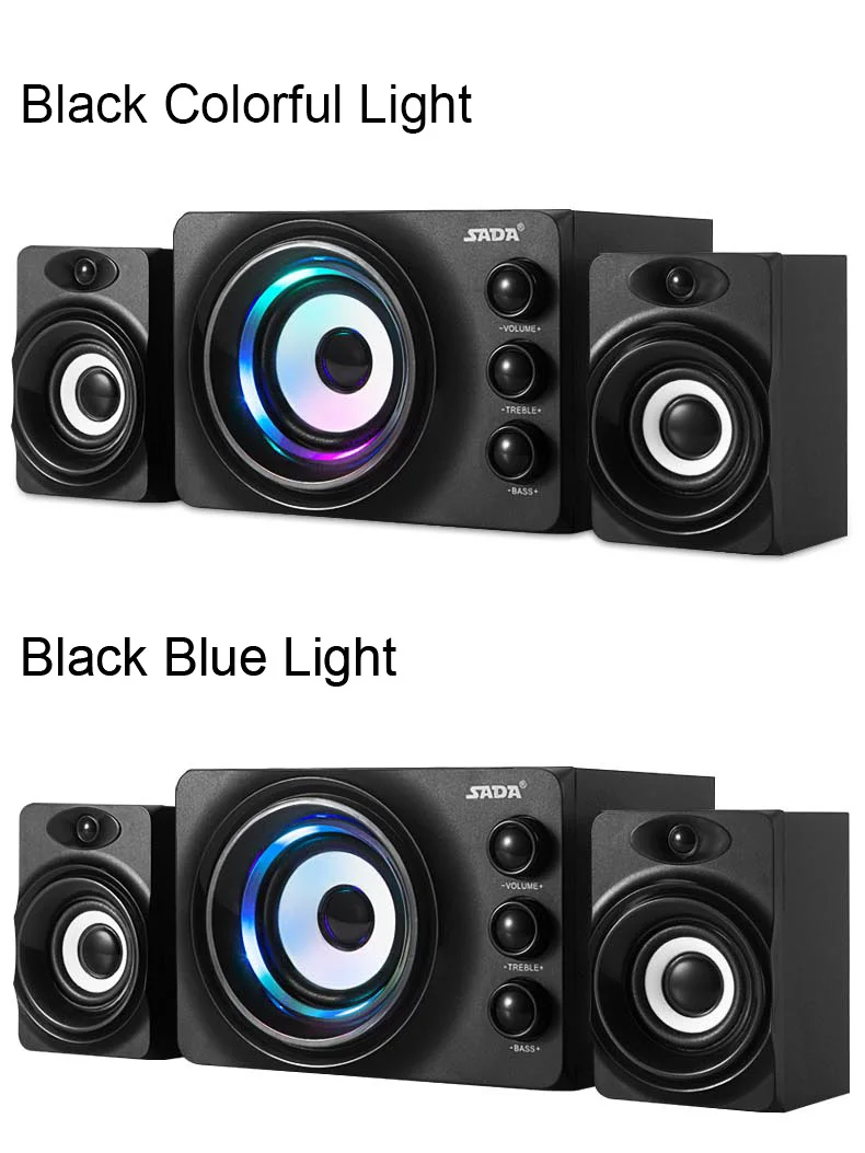 SADA Q2 Bluetooth светодиодный мигающий свет стерео бас компьютер USB динамик ПК
