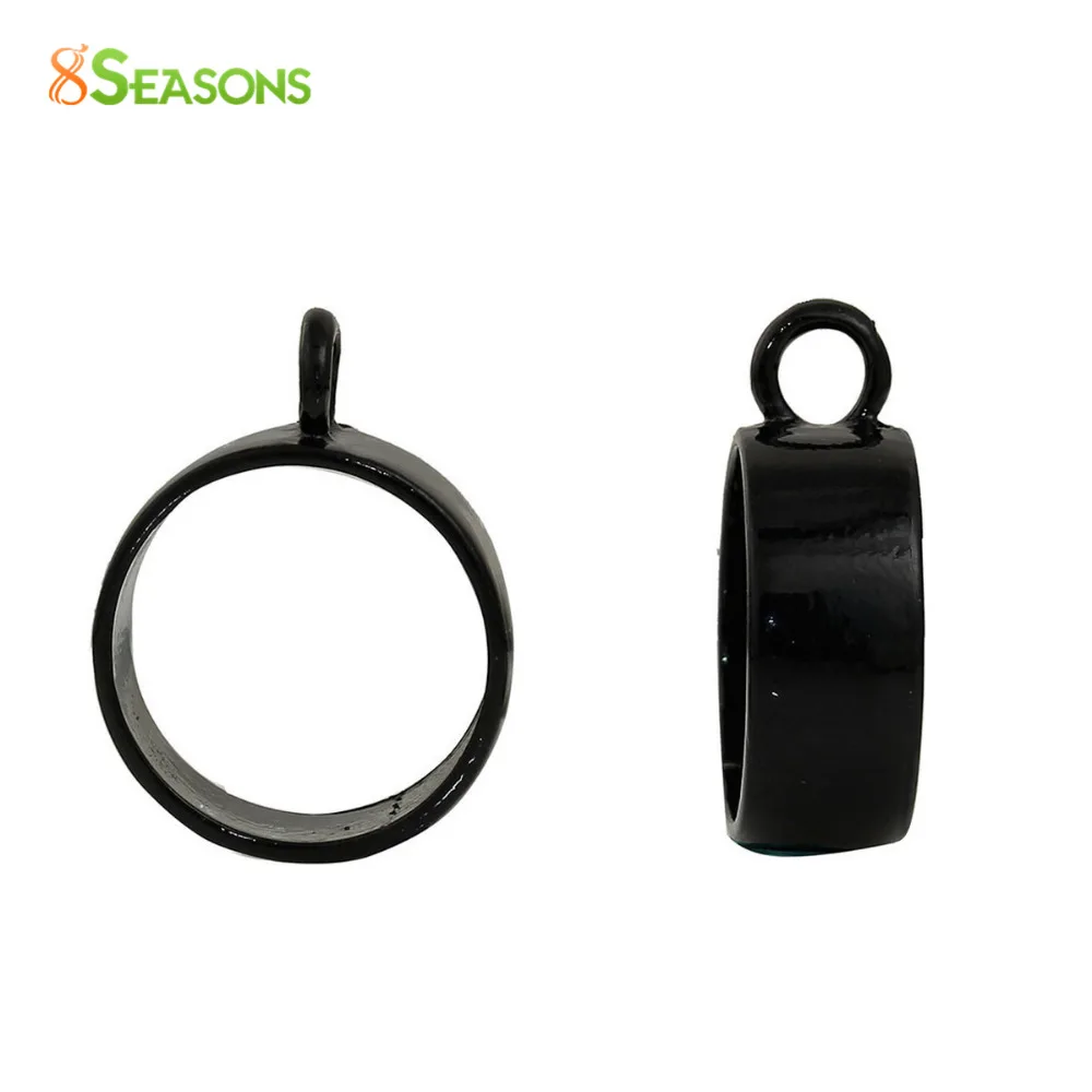 8 сезонов подвески из сплава на основе цинка с открытой спинкой Круглые черные 25x20